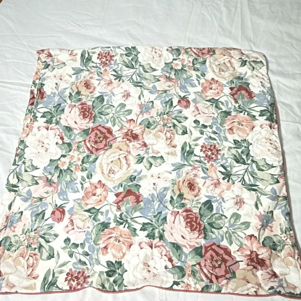 VTG Croscill Arbor Rose Euro Pillow Sham Floral Cottage French Country 80s 90s